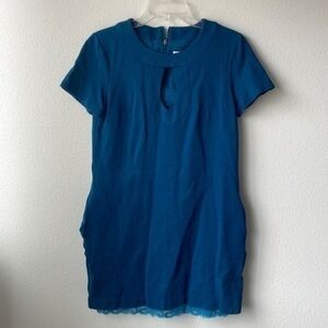 Trina Turk dress size 10 Teal blue Column dressing casual